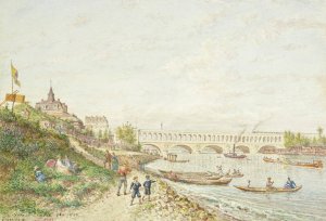 Viaduc du Point du jour, pris hors la porte de Billancourt by Jean-Baptiste-Francois Arnaud-Durbec Oil Painting