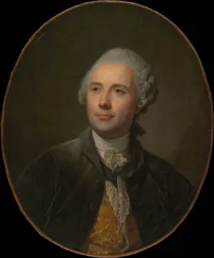 Jean Jacques Caffieri by Jean-Baptiste Greuze Oil Painting