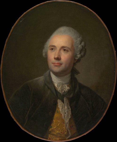 Jean Jacques Caffieri  by Jean-Baptiste Greuze - Hand-Painted Oil Painting Reproduction