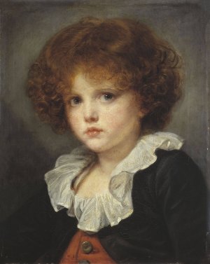 Petit Garcon au gilet rouge by Jean-Baptiste Greuze Oil Painting
