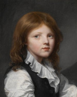 Portrait Of A Boy In A Black Waistcoat, Turned To The Right by Jean-Baptiste Greuze Oil Painting