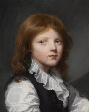Portrait Of A Boy In A Black Waistcoat, Turned To The Right by Jean-Baptiste Greuze Oil Painting