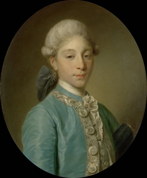 Portrait of the Marquis de Saint-Paul  by Jean-Baptiste Greuze - Hand-Painted Oil Painting Reproduction