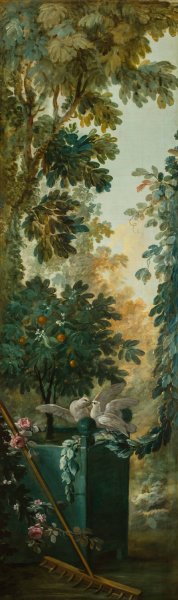 Deux colombes se becquetant dans un paysage by Jean-Baptiste Huet Oil Painting