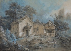 Farm Scene by Jean-Baptiste Huet Oil Painting