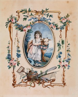 Little Shepherdess with Lamb by Jean-Baptiste Huet Oil Painting