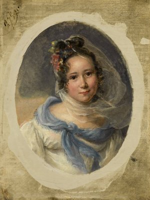 Portrait of a lady by Jean-Baptiste Isabey Oil Painting