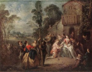 The May Tree by Jean Baptiste Joseph Pater Oil Painting
