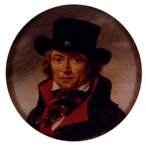 Portrait of a Man, possibly a Self-Portrait by Jean Baptiste Joseph Wicar Oil Painting
