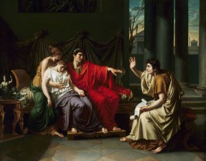 Virgil Reading The 'Aeneid' To Augustus, Octavia, and Livia by Jean Baptiste Joseph Wicar Oil Painting