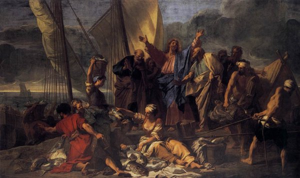 The Miraculous Draught by Jean-Baptiste Jouvenet - Hand-Painted Oil Painting Reproduction