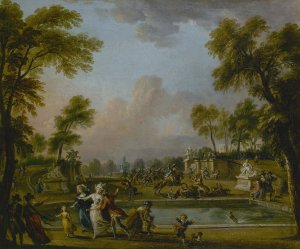 La charge du prince de Lambesc dans le jardin des Tuileries, le 12 juillet 1789 by Jean-Baptiste Lallemand Oil Painting