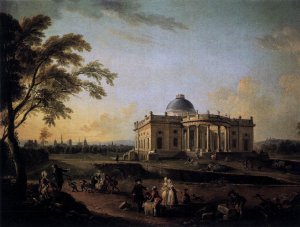 View of the Chateau de Montmusard by Jean-Baptiste Lallemand Oil Painting