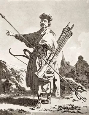 Calmouk Oil painting by Jean-Baptiste Le Prince