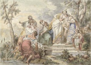 De vinding van Mozes by Jean-Baptiste Le Prince Oil Painting