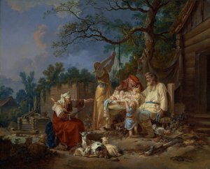 The Russian Cradle by Jean-Baptiste Le Prince Oil Painting