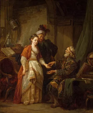Visit to a Palmist by Jean-Baptiste Le Prince Oil Painting