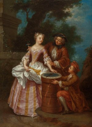 La loterie by Jean-Baptiste Lebel Oil Painting