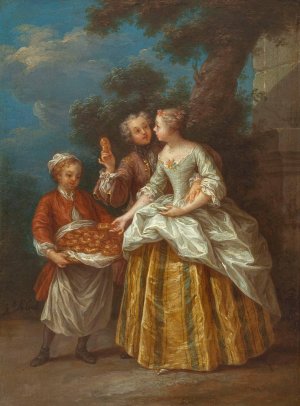 Le marchand d'echaudes by Jean-Baptiste Lebel Oil Painting
