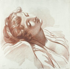 Head of a Young Woman Asleep by Jean-Baptiste Lucien Oil Painting
