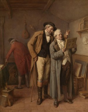 At the Art Dealer by Jean-Baptiste Madou Oil Painting
