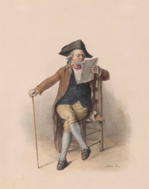 Lezende man by Jean-Baptiste Madou Oil Painting