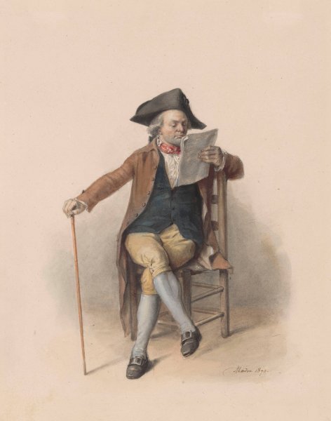 Lezende man  by Jean-Baptiste Madou - Hand-Painted Oil Painting Reproduction