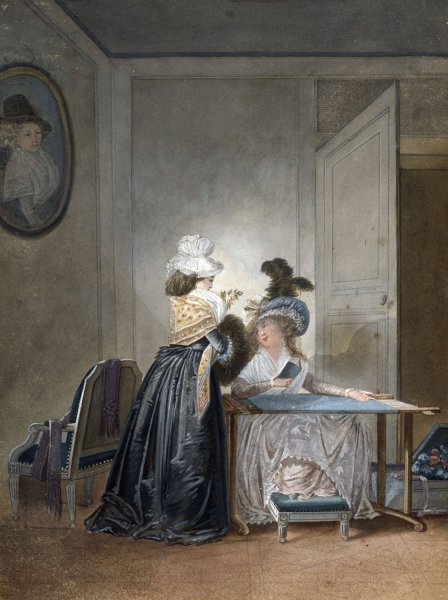 Main Product Photo of La Brodeuse  Painting by Jean-Baptiste Mallet