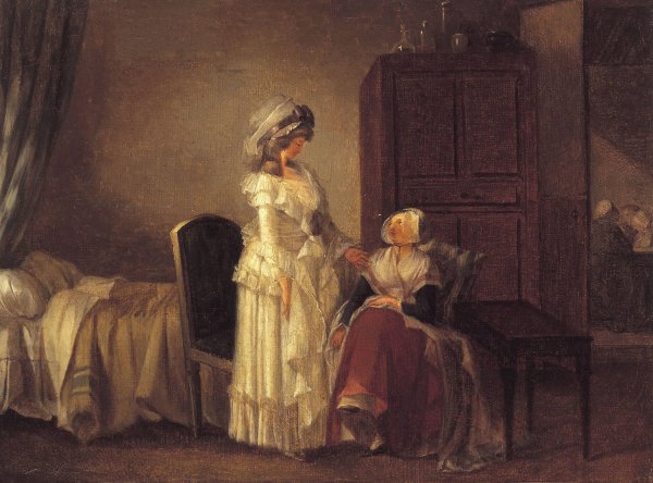 Main Product Photo of La Visite a la convalescente Painting by Jean-Baptiste Mallet