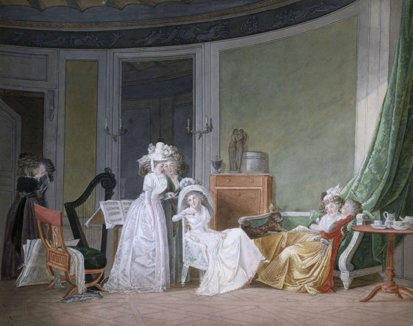 Main Product Photo of La Visite aux jeunes maries  Painting by Jean-Baptiste Mallet