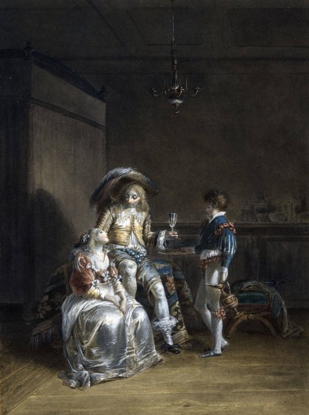 Main Product Photo of Le Galant militaire  Painting by Jean-Baptiste Mallet