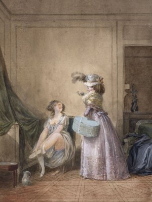 Les Marchandes de modes by Jean-Baptiste Mallet Oil Painting