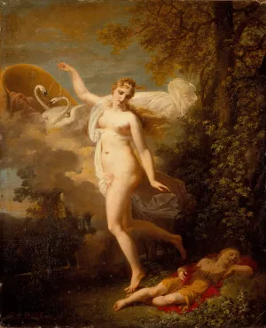 Venus and a Sleeping Cupid by Jean-Baptiste Mallet Oil Painting