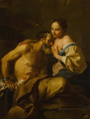 Roman Charity by Jean Baptiste Marie Pierre Oil Painting