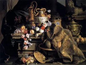 Still-Life of Flowers and Fruits by Jean-Baptiste Monnoyer Oil Painting