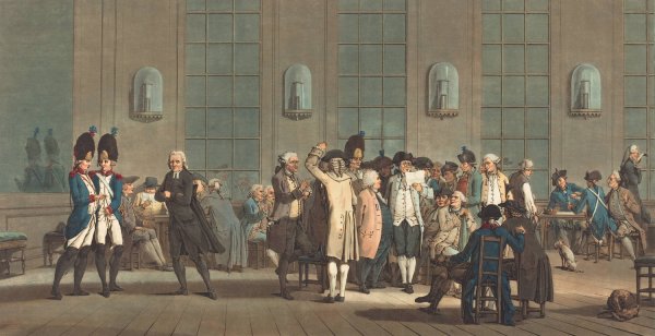 Main Product Photo of Caffee Des Patriotes - A Patriot's Coffee House  Painting by Jean-Baptiste Morret