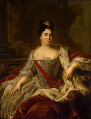 Portrait of Catherine I by Jean-Baptiste Nattier Oil Painting