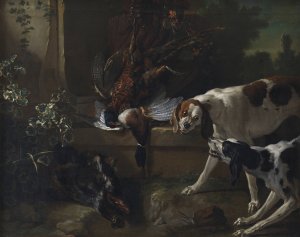 Hounds with Wild-Fowl and Game by Jean-Baptiste Oudry Oil Painting