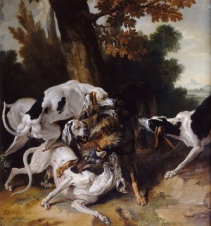 L'hallali du loup by Jean-Baptiste Oudry Oil Painting