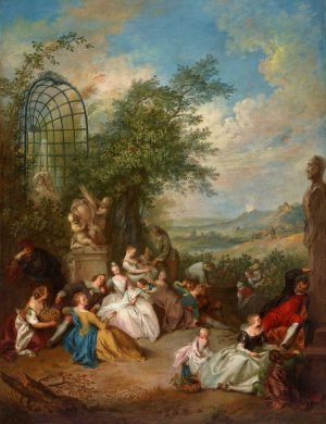 A Fete Champetre During the Grape Harvest by Jean-Baptiste Pater Oil Painting