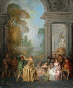 Dancers in a Pavilion by Jean-Baptiste Pater Oil Painting