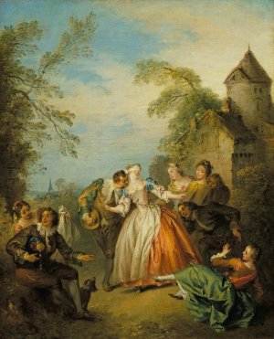 Le colin-maillard by Jean-Baptiste Pater Oil Painting