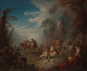 Troops at Rest by Jean-Baptiste Pater Oil Painting