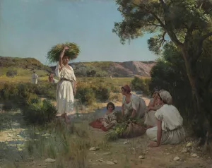 Gleaners Resting in the Shade by Jean Baptiste Paul Lazerges Oil Painting