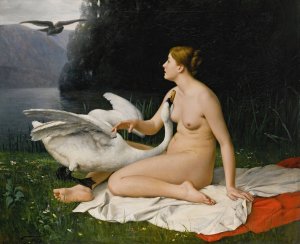 Leda and the swan by Jean Baptiste Paul Lazerges Oil Painting
