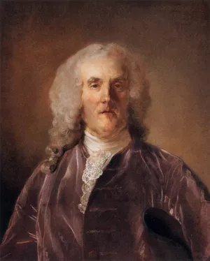 Abrahann Van Robais Oil painting by Jean-Baptiste Perronneau