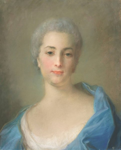 Portrait Of A Young Lady, Possibly Mme D 'anglure by Jean-Baptiste Perronneau - Hand-Painted Oil Painting Reproduction