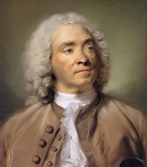 Portrait of Gabriel Huquier Detail by Jean-Baptiste Perronneau - Oil Painting Reproduction