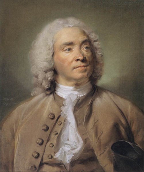 Portrait of Gabriel Huquier by Jean-Baptiste Perronneau - Hand-Painted Oil Painting Reproduction