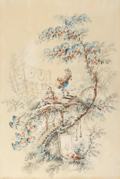 Chinoiserie Designs  by Jean-Baptiste Pillement - Hand-Painted Oil Painting Reproduction